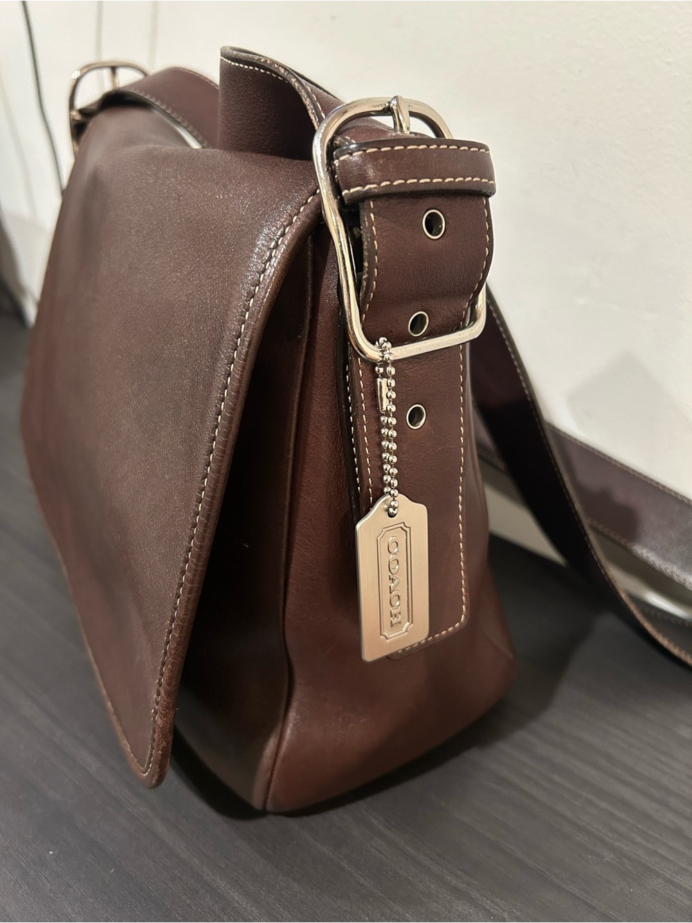 Coach Vintage Legacy dark brown Leather Flap Crossbody Style #9332 - Picture 8 of 15